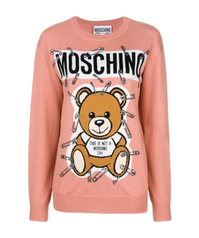 Moschino Logo Sweater In Pink