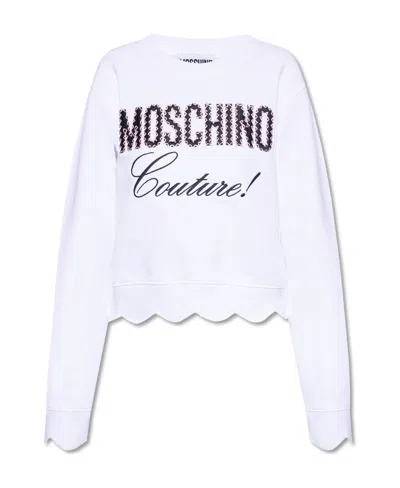 Moschino Logo Sweater In White