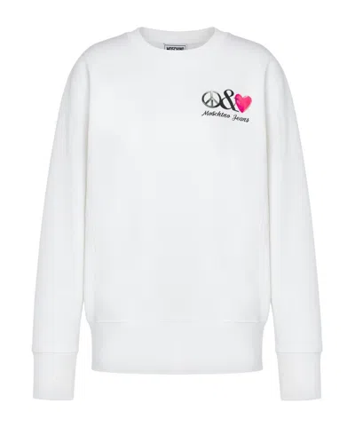 Moschino Logo Sweater In White