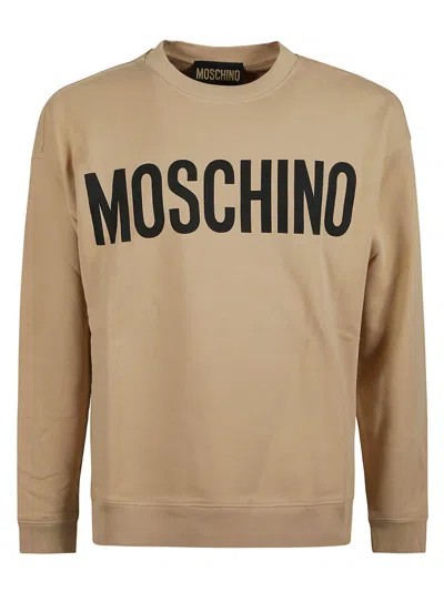 Moschino Logo Sweatshirt In Beige