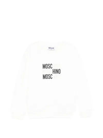 Moschino Kids' Logo Sweatshirt In White