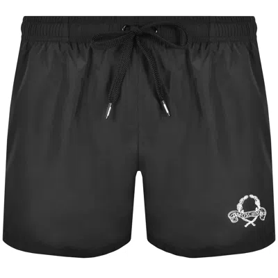 Moschino Logo Swim Shorts Black In Burgundy
