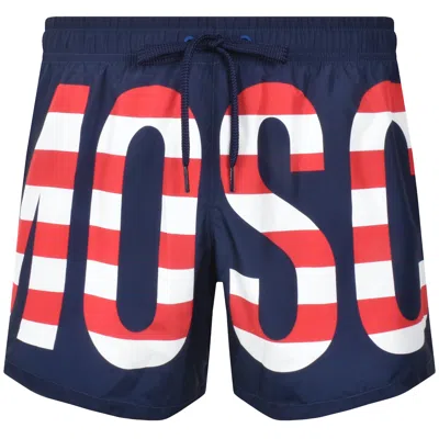 MOSCHINO MOSCHINO LOGO SWIM SHORTS BLUE
