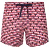 Moschino Logo Swim Shorts Blue In Red