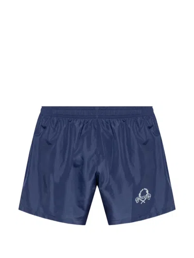Moschino Logo Swim Shorts In Blue
