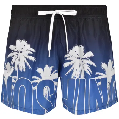 Moschino Logo Swim Shorts Blue