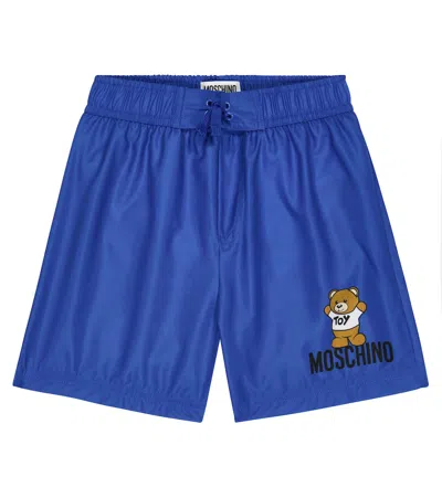 Moschino Kids' Logo Swim Shorts In Skydiver