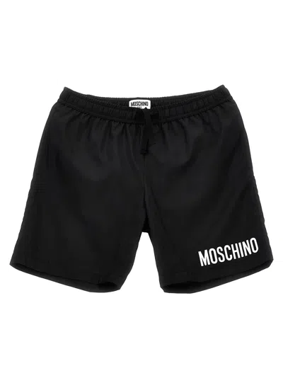 Moschino Kids' Logo Swimsuit In Black