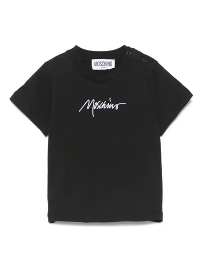 Moschino Babies' Logo T-shirt In Black