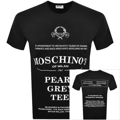 Moschino Printed Organic Cotton Jersey T-shirt In Black
