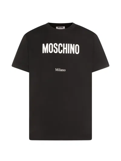 Moschino Logo Print Crew Neck Cotton T-shirt In Multi