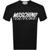Moschino Logo Cotton Blend T-shirt In Black