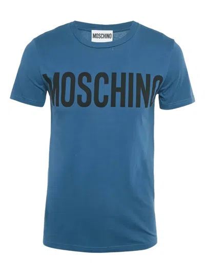 Pre-owned Moschino Logo T-shirt In Blue