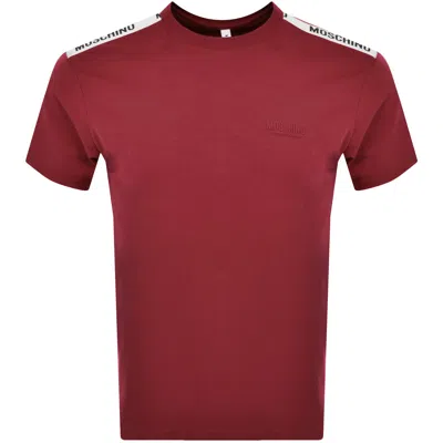 Moschino Logo T Shirt Burgundy