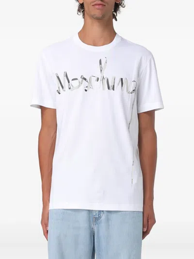 Moschino Couture Printed Cotton Tshirt In White