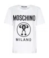 Moschino White Double Question Mark T-shirt In White