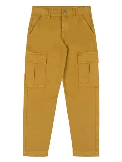 Moschino Kids' Logo-tag Cargo Trousers In Brown