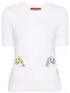 Moschino Logo-tag Short-sleeve Top In Neutrals
