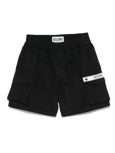 Moschino Babies' Logo-tag Shorts In Black