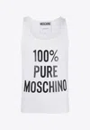Moschino Logo Tank Top In White
