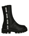 Moschino Woman Ankle Boots Black Size 8 Textile Fibers In Black