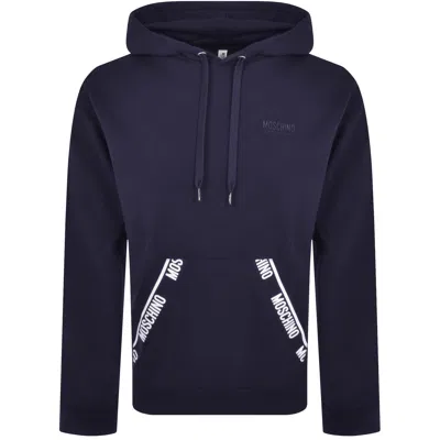 Moschino Logo Tape Hoodie Blue