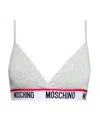 Moschino Logo-tape V-neck Triangle Bra In White