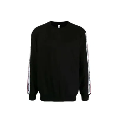 Moschino Logo Taped Arm Sweatshirt In Black