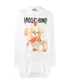 Moschino Logo Teddy Bear Printed Hooded Sweater In White