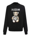 Moschino Logo Teddy Bear Sweater In Black