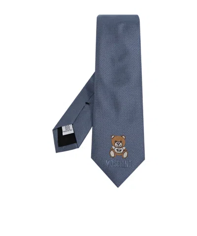 Moschino Logo Tie In Gray