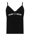 Moschino Logo Print Sleeveless Top In Black