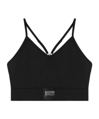 MOSCHINO MOSCHINO LOGO PATCH CROPPED TOP