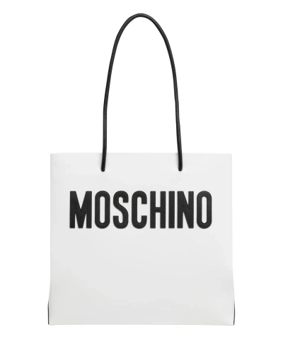 Moschino Logo Tote Bag In White