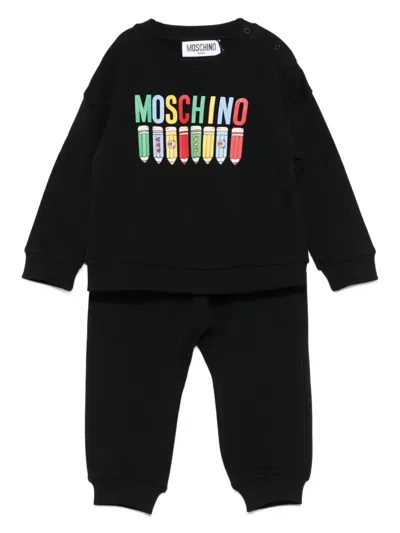 Moschino Babies' Logo Tracksuit In Black