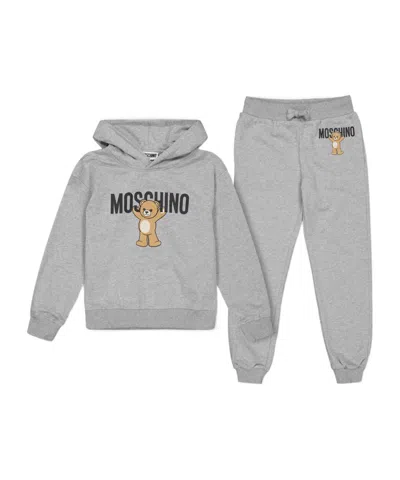 Moschino Logo Tracksuit In Gray