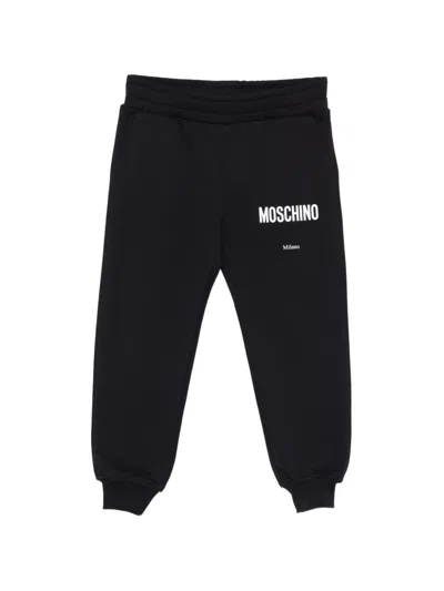 Moschino Kids' Logo Trousers In Black