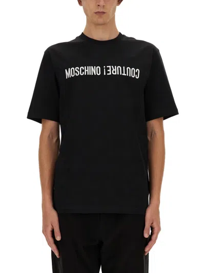 Moschino Logo T-shirt In For Men In Black