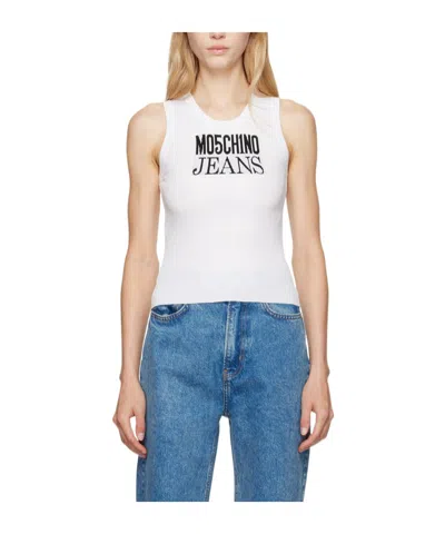 Moschino Logo Vest In Blue