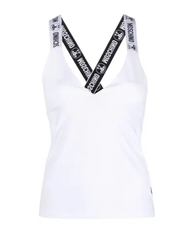 Moschino Logo Vest In White