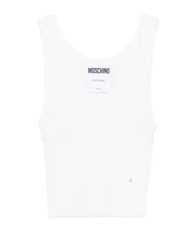 Moschino Logo Vest In White