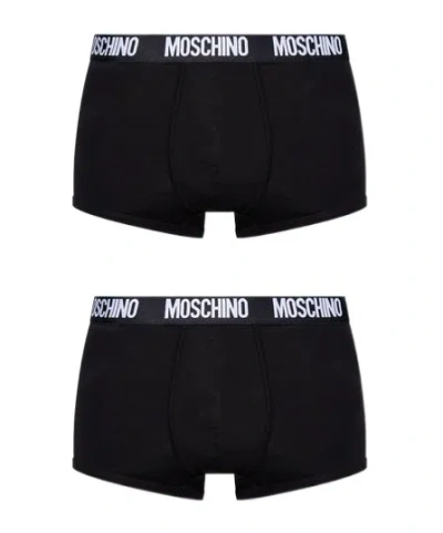 Moschino Logo-waistband 2-pack Boxers In Black