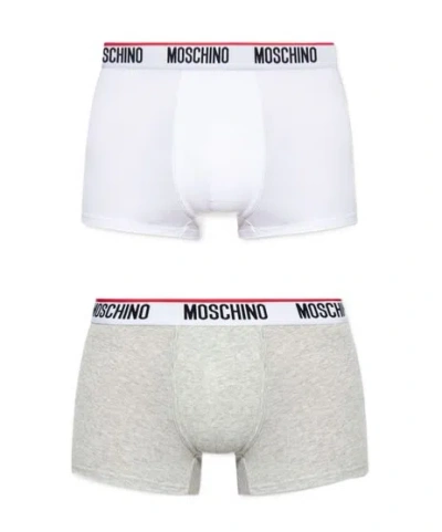 Moschino Logo Waistband 2-pack Boxers In White