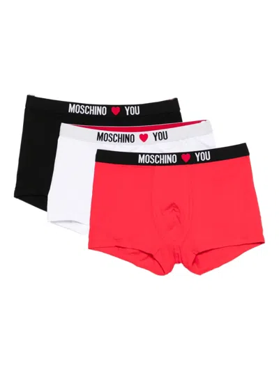 Moschino Logo-waistband Boxers (pack Of Three) In Multi