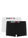 Moschino Logo-waistband Boxers (pack Of Two) In Black