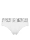 Moschino Logo-waistband Briefs In White