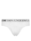 Moschino Logo-waistband Briefs In White