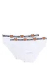 Moschino Logo-waistband Cotton Briefs In White