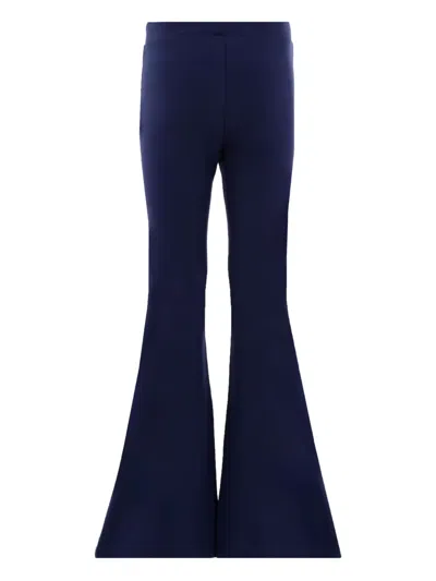 Moschino Kids' Logo-waistband Flared Trousers In Black