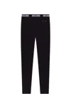 Moschino Logo-waistband Leggings In Black